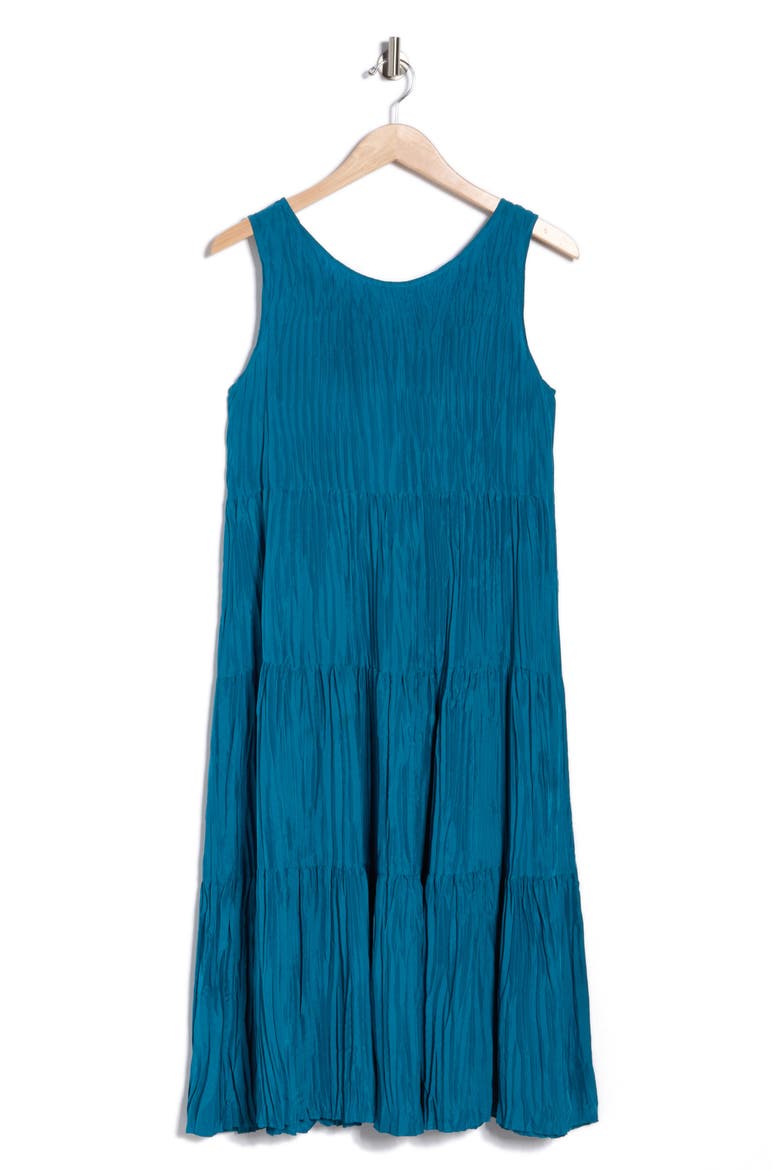 Sleeveless Tiered Silk Maxi Dress, Alternate, color, SEAFOAM