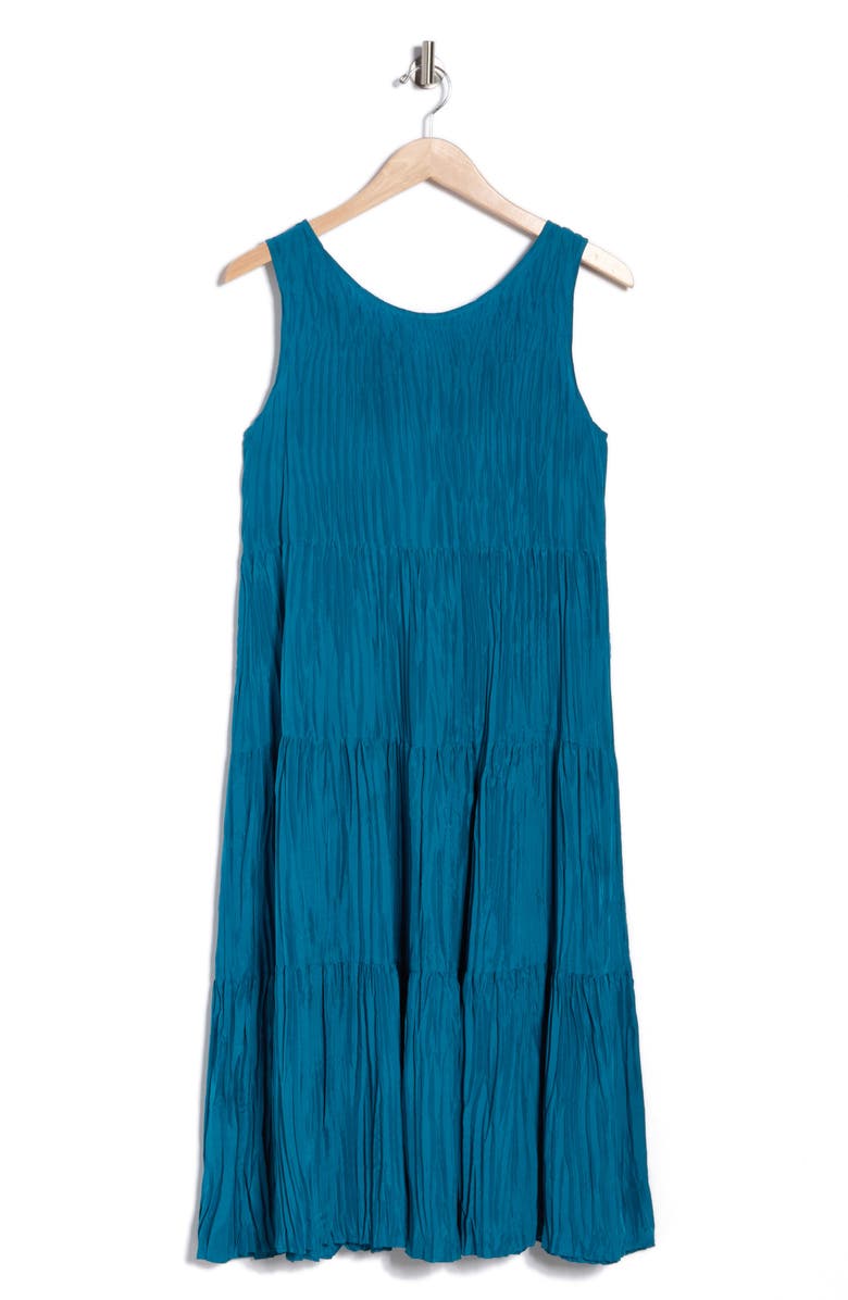 Eileen Fisher Sleeveless Tiered Silk Maxi Dress, Alternate, color, 