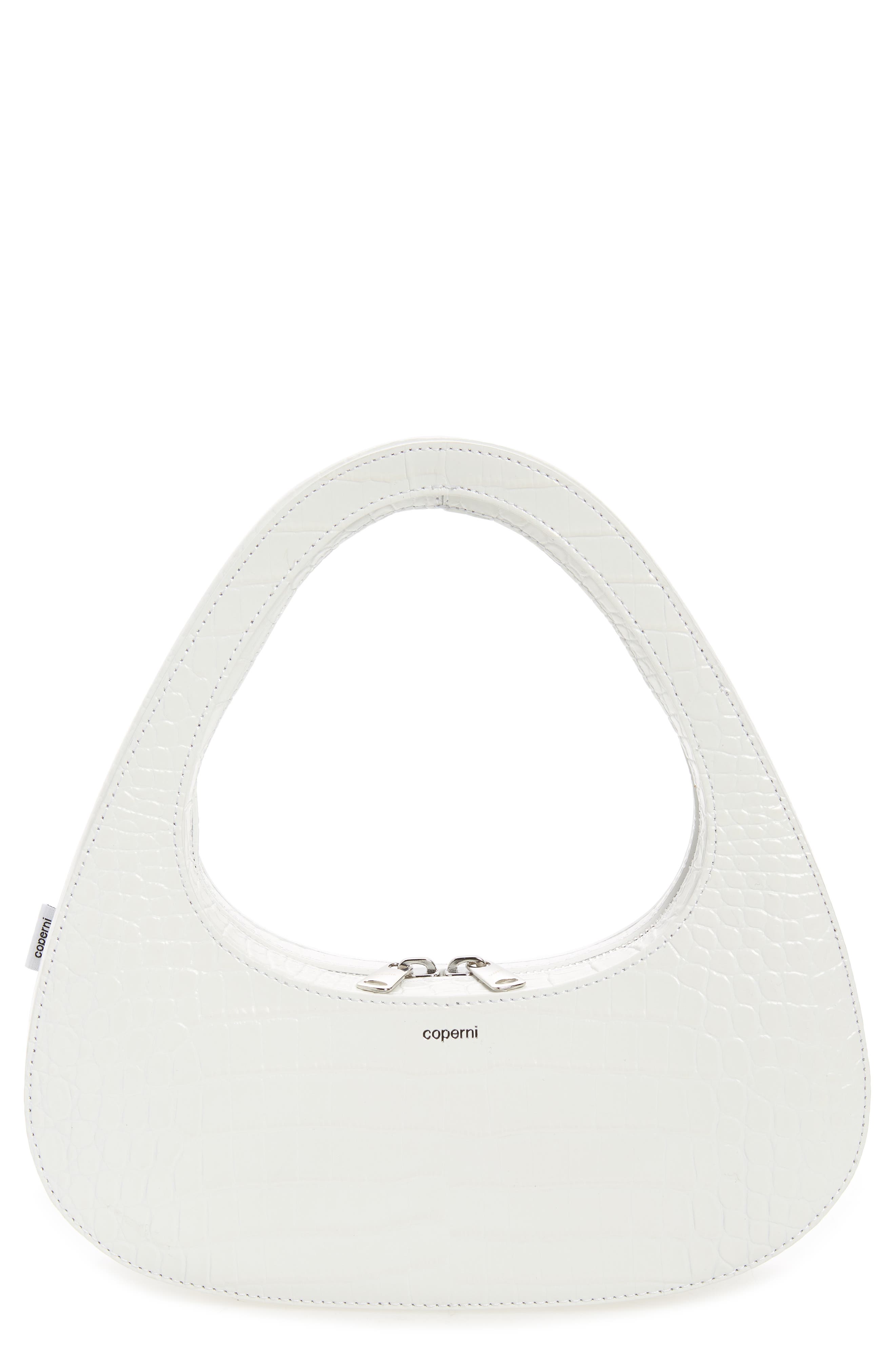 Coperni Swipe Baguette Croc Embossed Leather Bag, Main, color, 