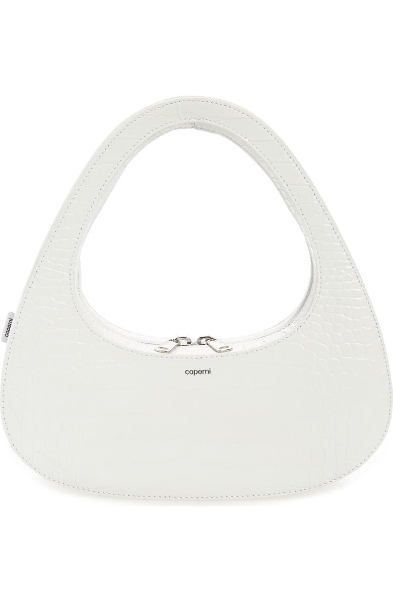 Coperni Swipe Baguette Croc Embossed Leather Bag, Main, color,
