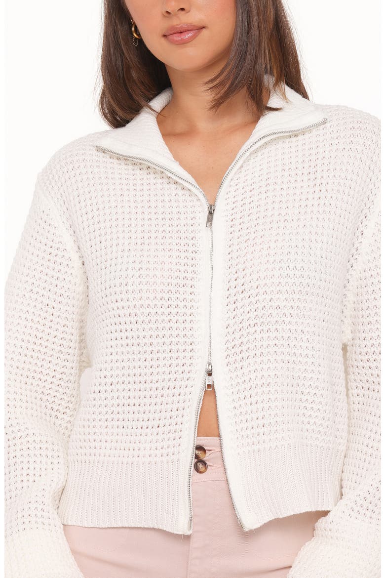 Inara Zip Cardigan, Alternate, color, CREAM
