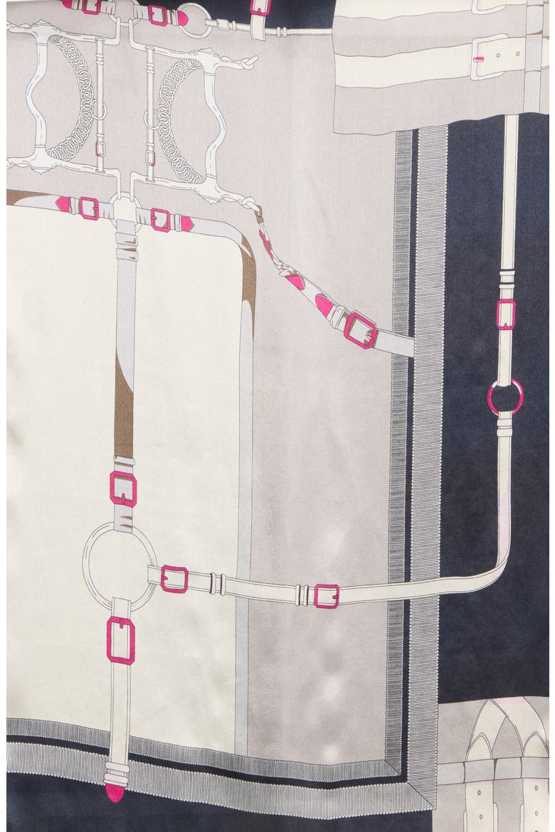 Strap Print Silk Scarf, Alternate, color, GREY
