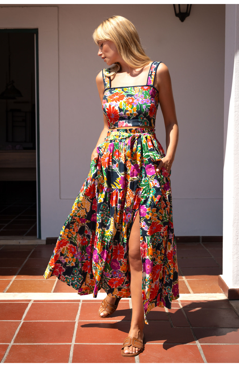 Change of Scenery Ilyssa Square Neck Smocked Crop Top, Alternate, color, Gardenia