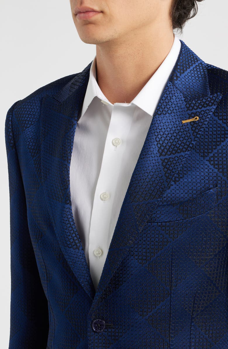 Siragusa Navy Jacquard Blazer, Alternate, color, Navy
