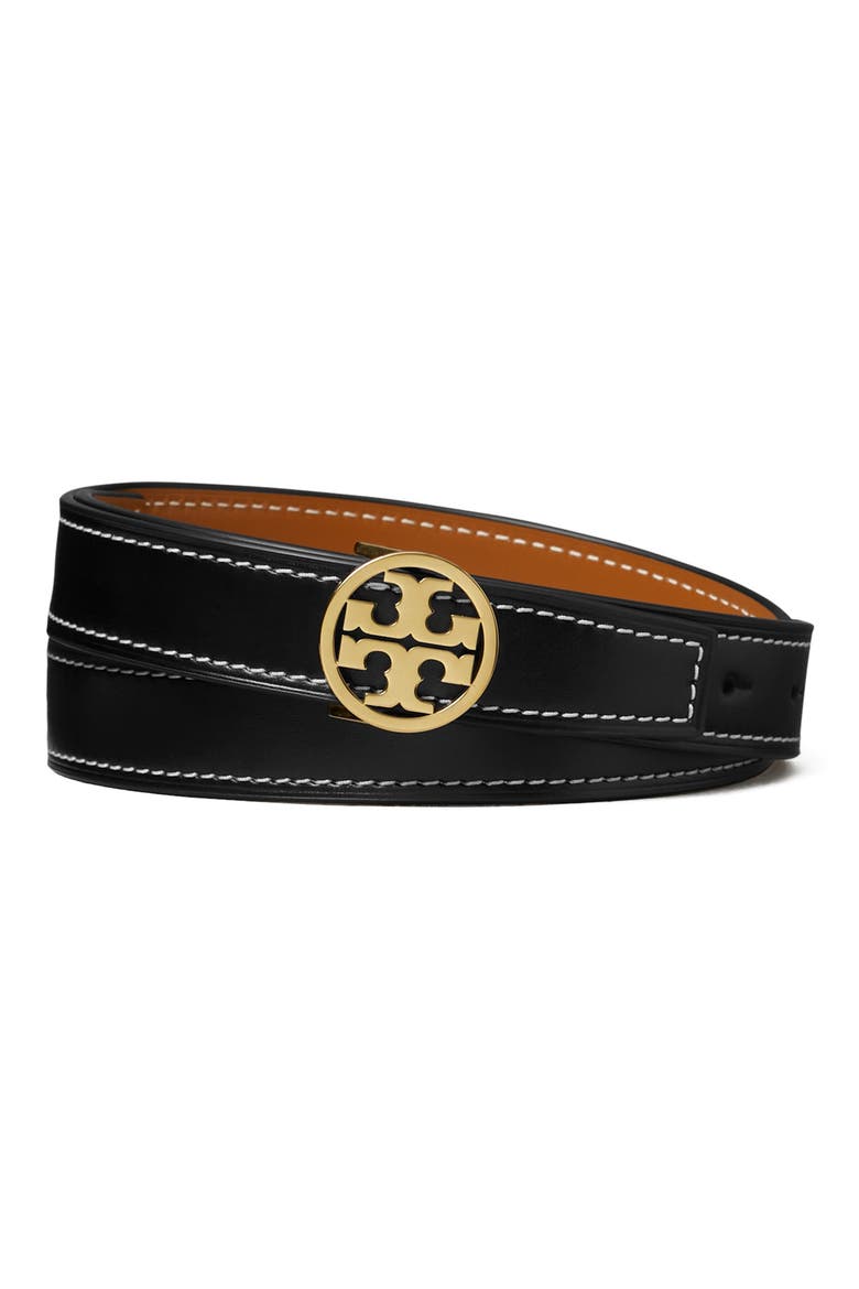 1-Inch Miller Reversible Leather Belt, Main, color, BLACK / WHISKEY / GOLD