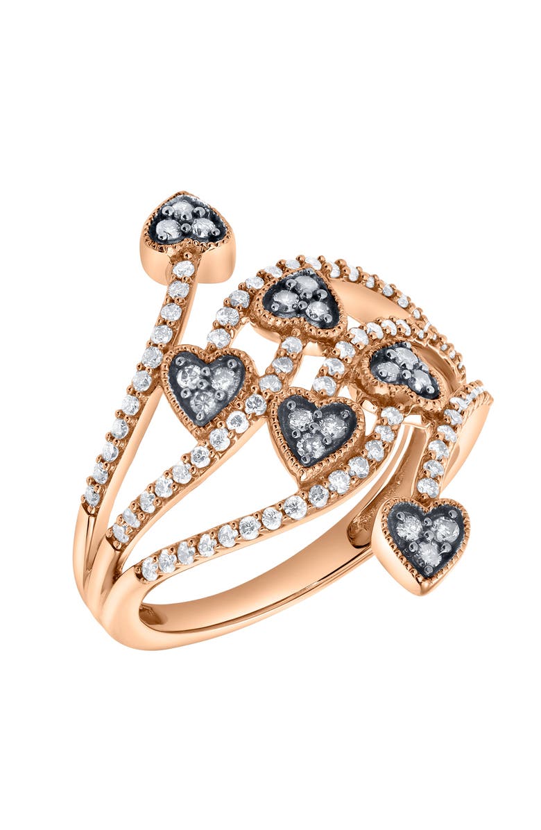 LuvMyJewelry Miravyn 0.60 Ct 14K Gold Diamond Heart Ring, Alternate, color, 14K Rose Gold