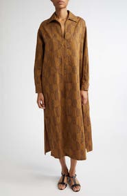 Max Mara Edwige Abstract Print King Sleeve Caftan Dress