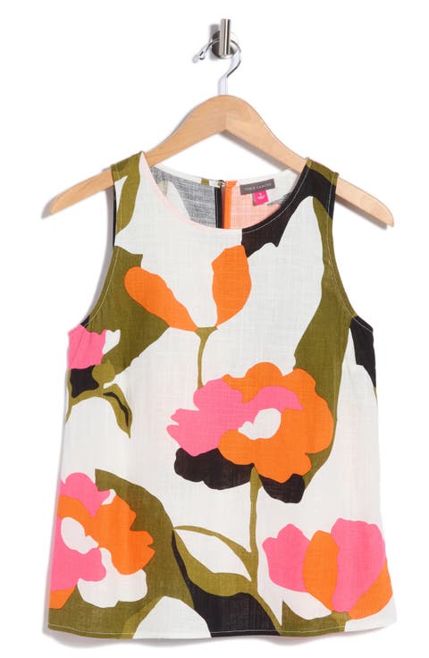 Floral Print Linen Tank