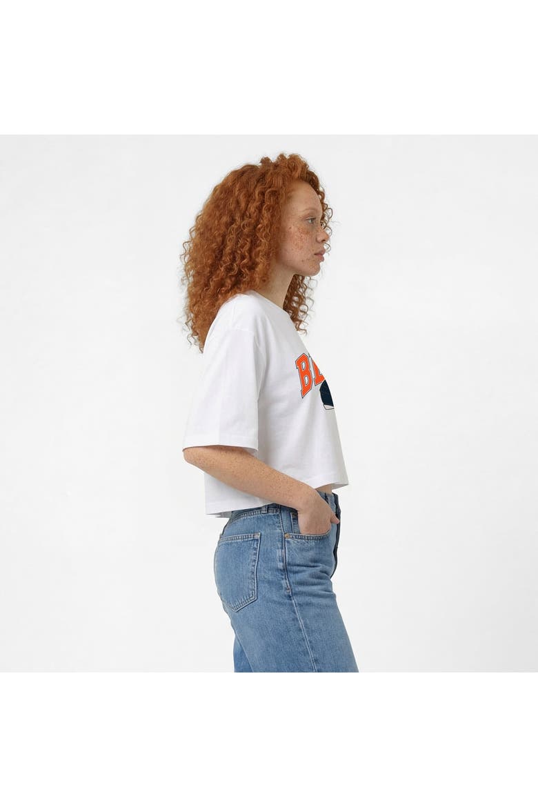 Women's Champion  White Chicago Bears Boyfriend Cropped T-Shirt, Alternate, color, White