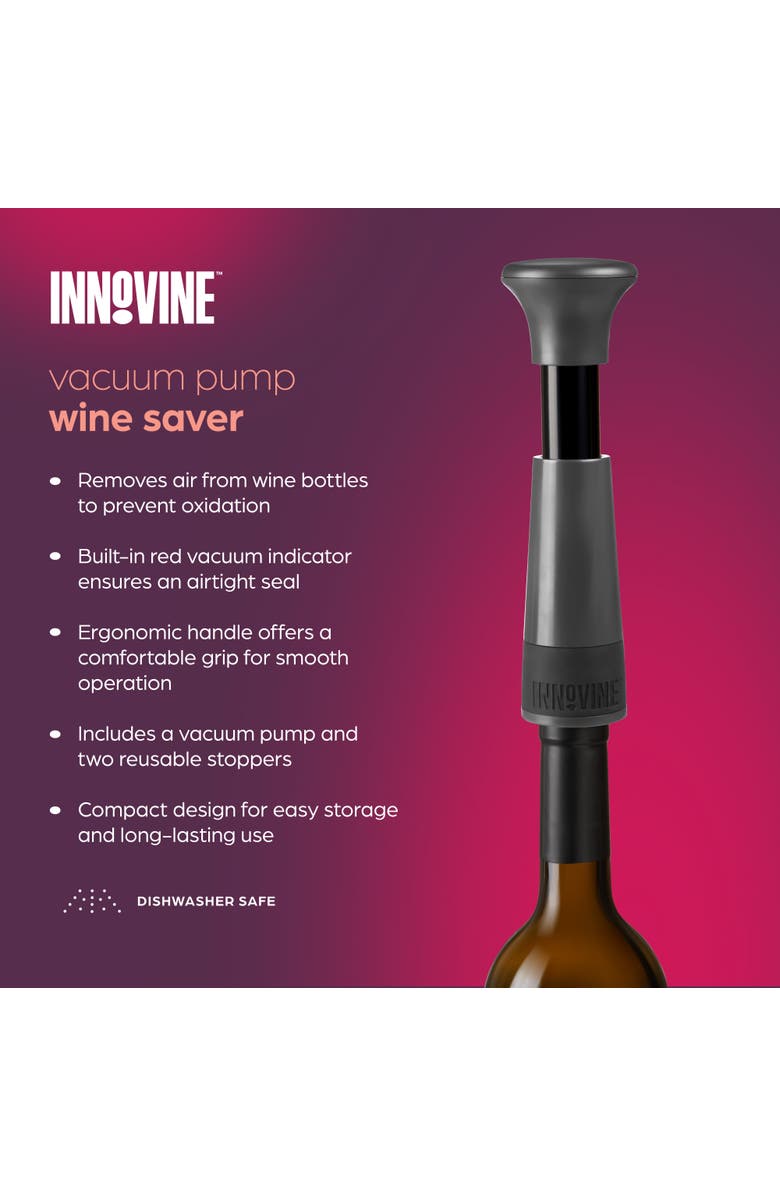 Innovine Vacuum Pump Wine Saver, Alternate, color, Graphite