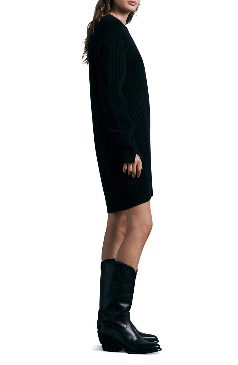 rag & bone Pierce Long Sleeve Cashmere Shift Minidress, Alternate, color, 