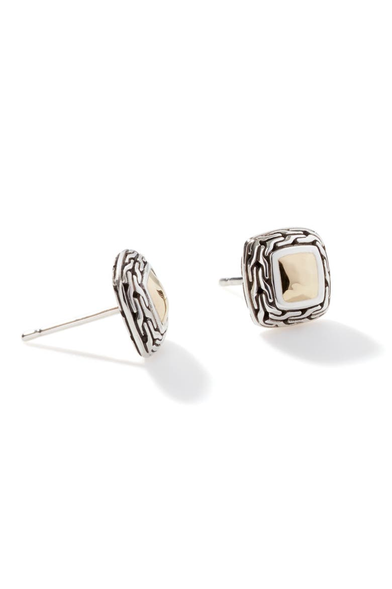Heritage Stud Earrings, Alternate, color, SILVER AND GOLD