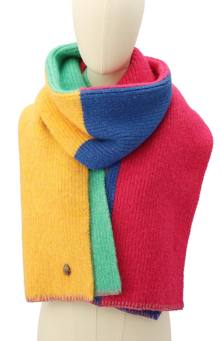 Kurt Geiger London Colorblock Scarf, Alternate, color, Classic Rainbow