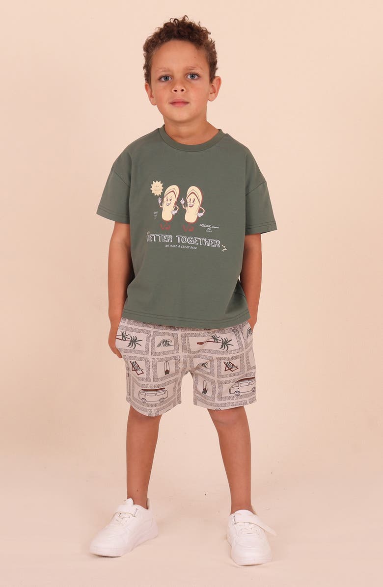 TINY TRIBE Kids' Better Together Graphic T-Shirt, Alternate, color, Olive