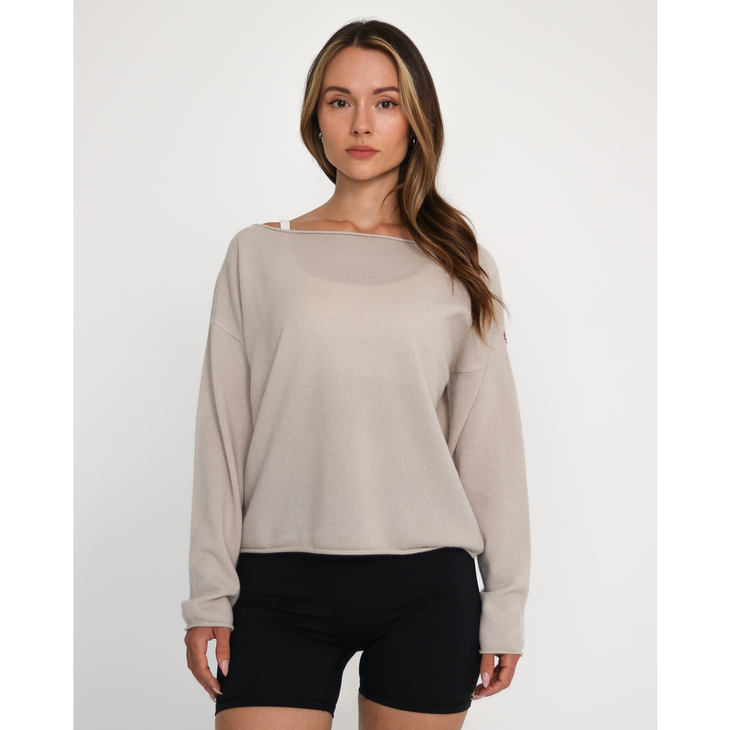 Rebody Active Romy Off Shoulder Cashmere Sweater In Gray