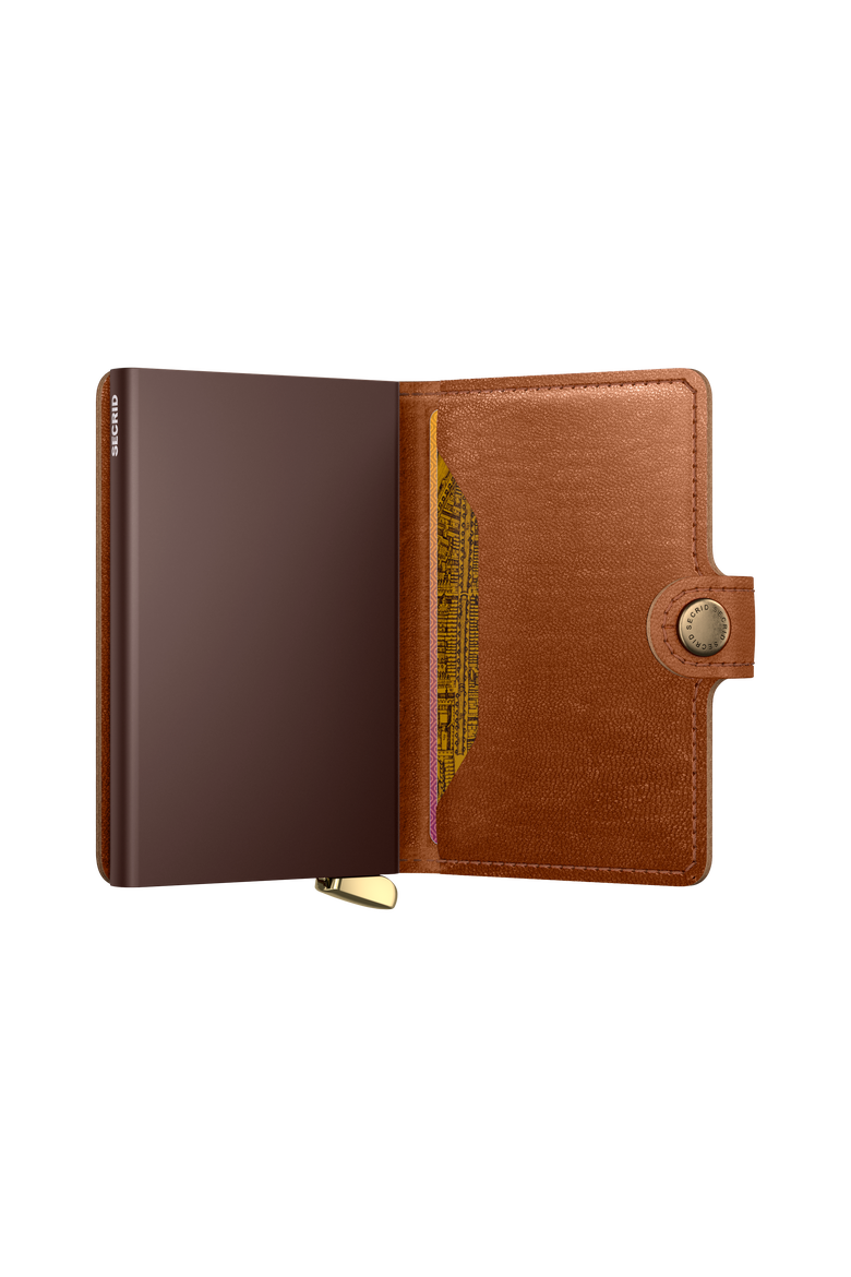 Premium Miniwallet+ Emboss Lines, Alternate, color, Cognac