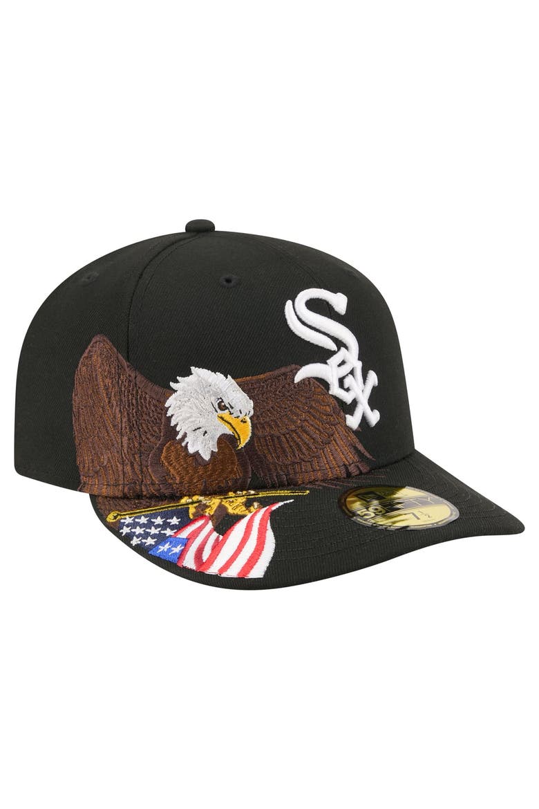 Men's New Era Black Chicago White Sox Americana Bald Eagle Pre-Curved 59FIFTY Fitted Hat, Main, color, Black