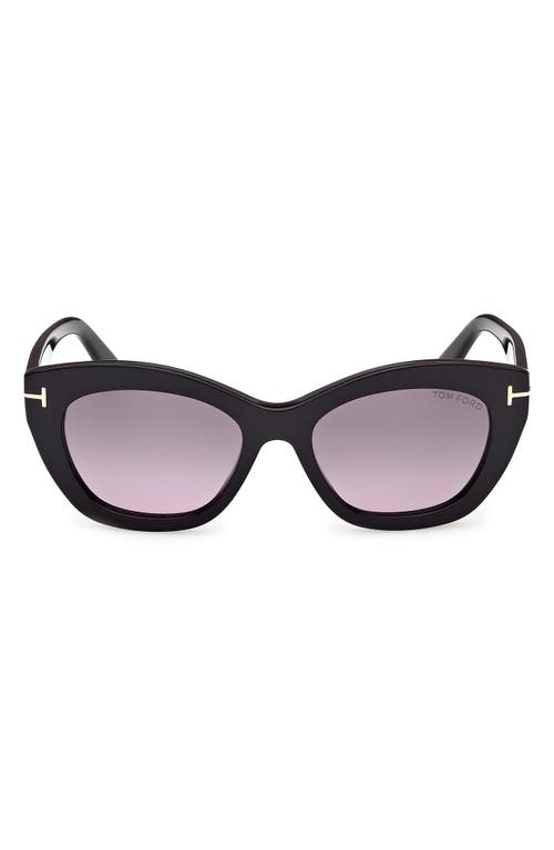 Tom Ford Linda 53mm Butterfly Sunglasses In Black