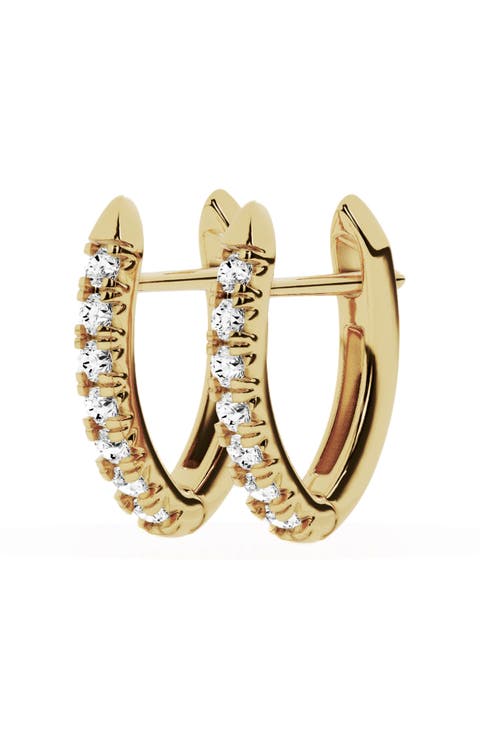 18K Gold Lab Created Diamond Hoop Earrings - 0.39 ctw (Nordstrom Exclusive)