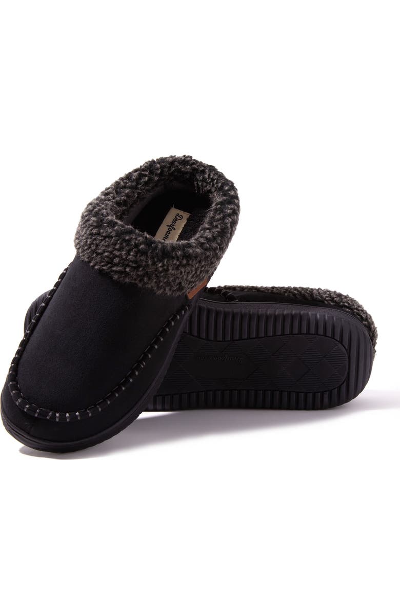 DEARFOAMS Marshall Microsuede Moccasin Toe Clog Slipper, Alternate, color, Black