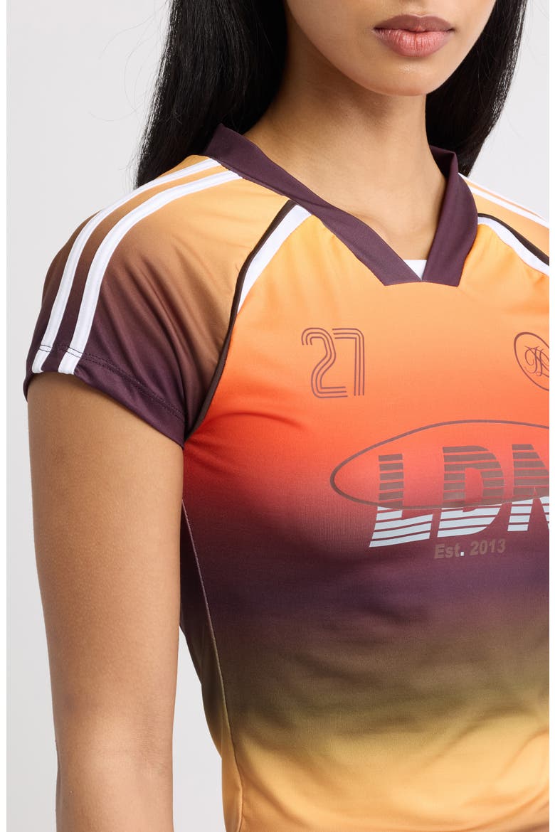 Ombré Football Graphic Baby Tee, Alternate, color, MULTI