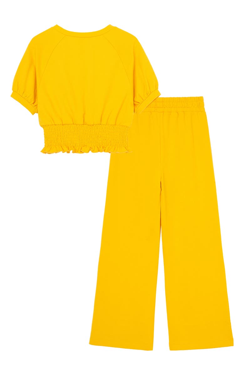 Habitual Kids Kids' Smocked Cotton Blend Top & Pants Set, Alternate, color, Yellow