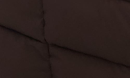 Sebby Water Resistant Hooded Long Puffer Jacket In Brown