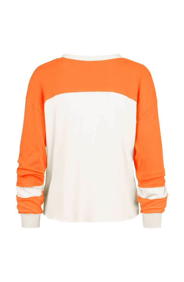'47 Women's '47 Cream Miami Dolphins Double Header Curve Raglan Long Sleeve Crop Top, Alternate, color, Cream