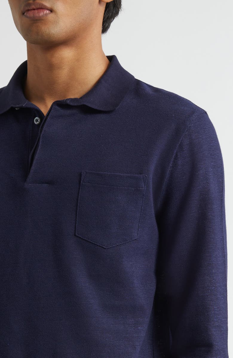 Ralph Lauren Purple Label Linen & Cotton Piqué Polo, Alternate, color, Classic Chairman Navy