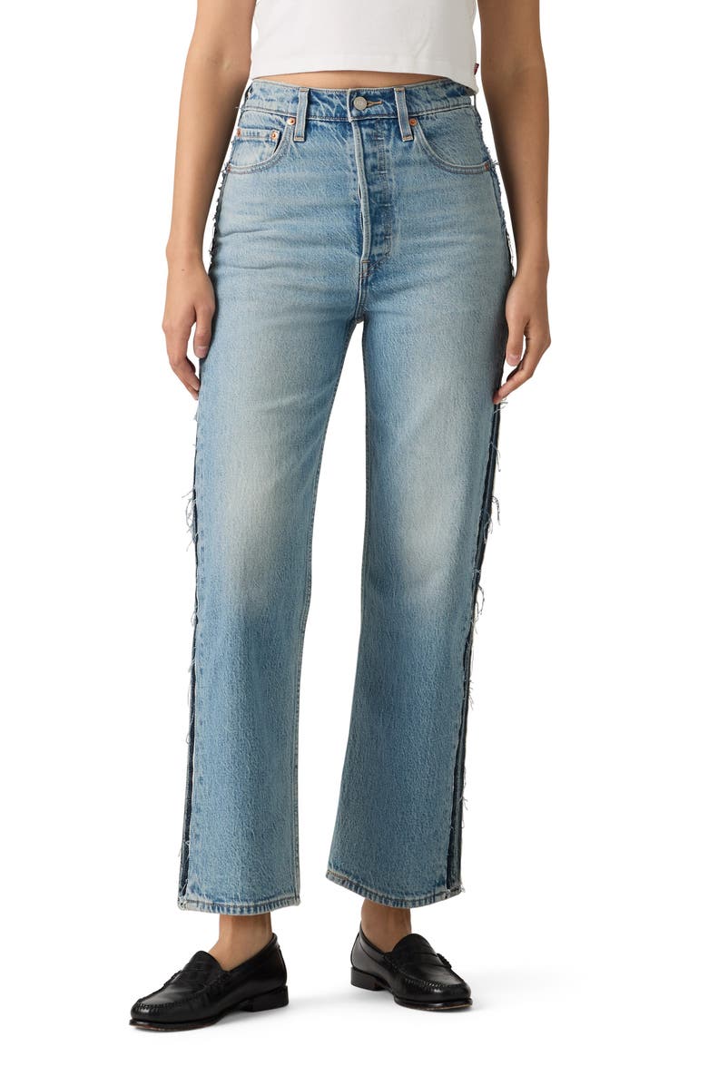 Levi's Ribcage Deconstructed High Waist Ankle Straight Leg Jeans, Main, color, Upon Reflection Rc