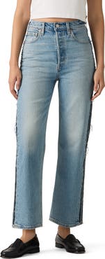 Levi's Ribcage Deconstructed High Waist Ankle Straight Leg Jeans