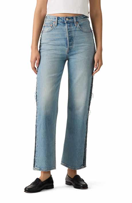 Ribcage Deconstructed High Waist Ankle Straight Leg Jeans