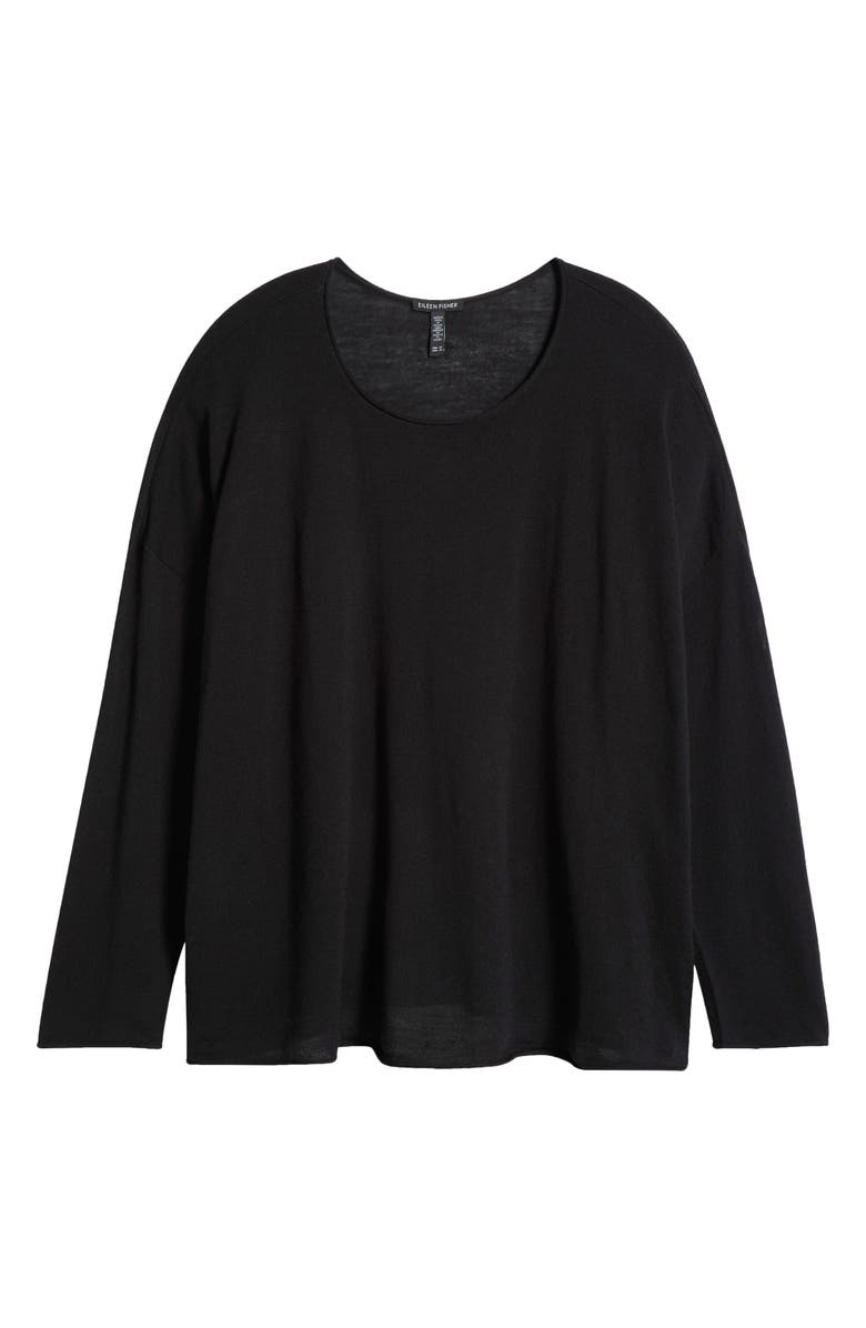 Eileen Fisher Jewel Neck Wool Sweater, Alternate, color,