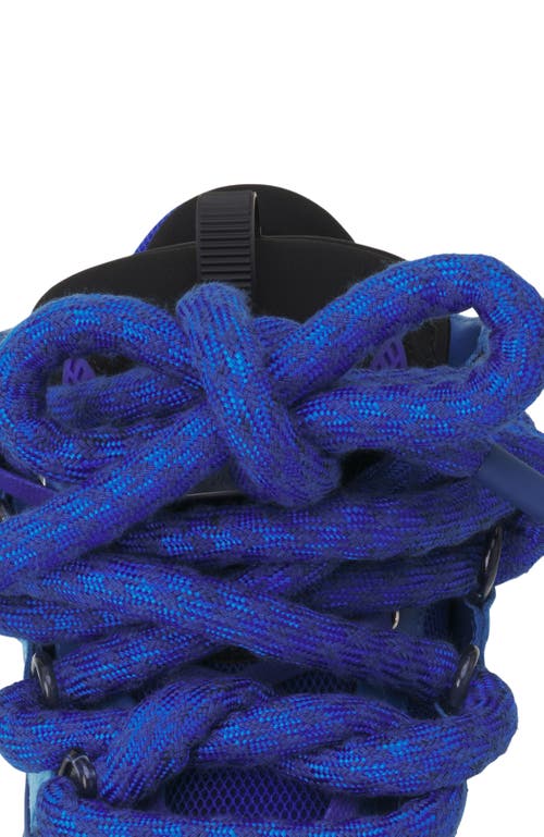 Lanvin Curb Sneakers In Leather With Snake Laces In Blue