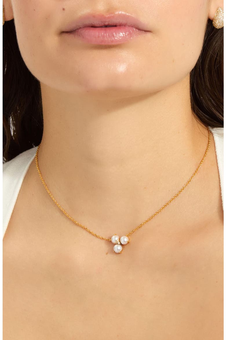 Set of 2 Assorted Crystal & Freshwater Pearl Necklaces, Alternate, color, WHITE/ GOLD