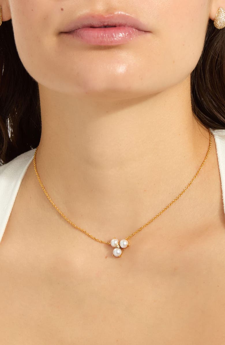 Adornia Set of 2 Assorted Crystal & Freshwater Pearl Necklaces, Alternate, color, White/ Gold