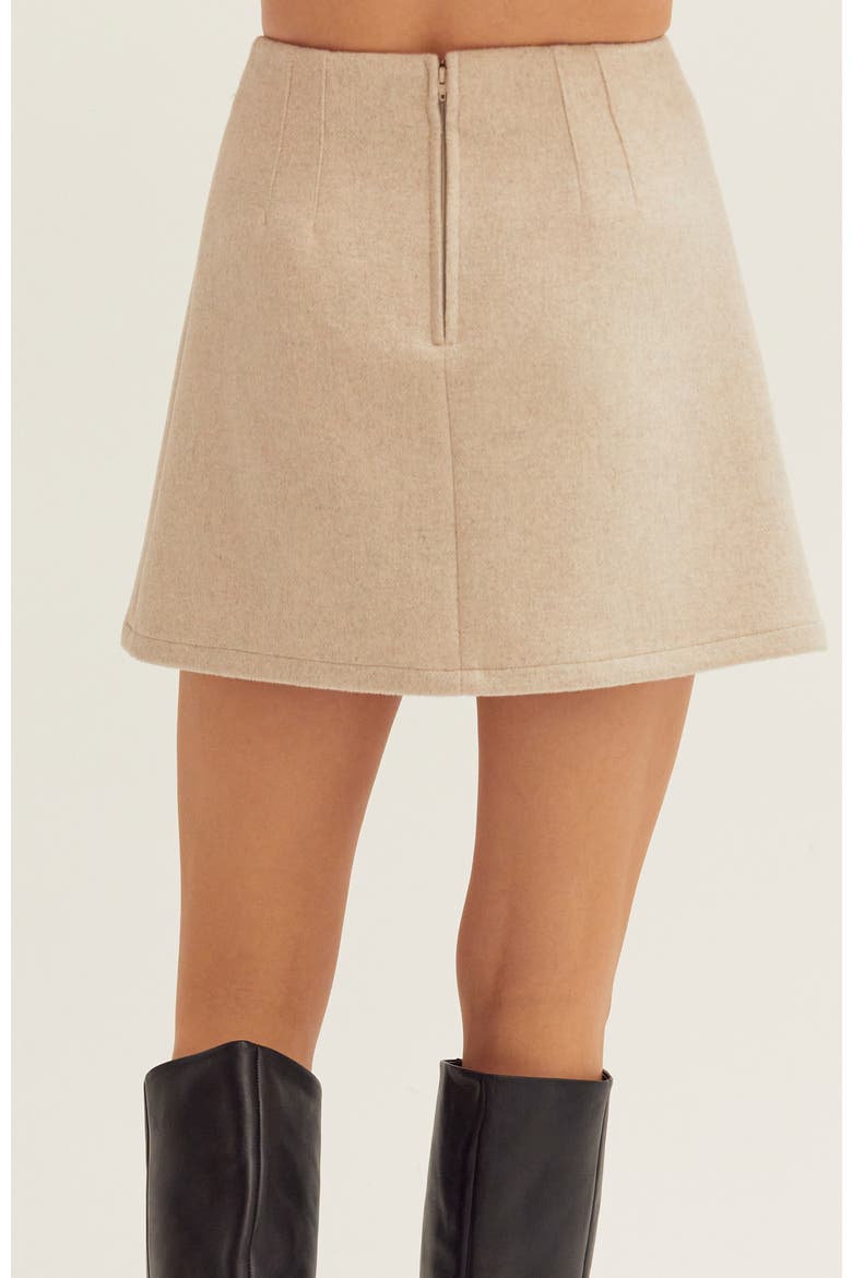 Wool Blend Mini Skirt, Alternate, color, Bone