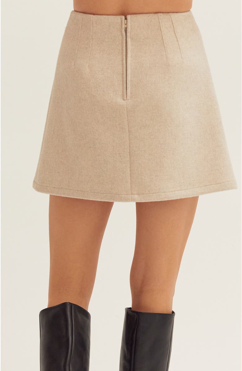 CRESCENT Wool Blend Mini Skirt, Alternate, color, Bone