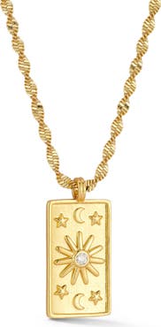 SPHERA MILANO Cubic Zirconia Celestial Pendant Necklace