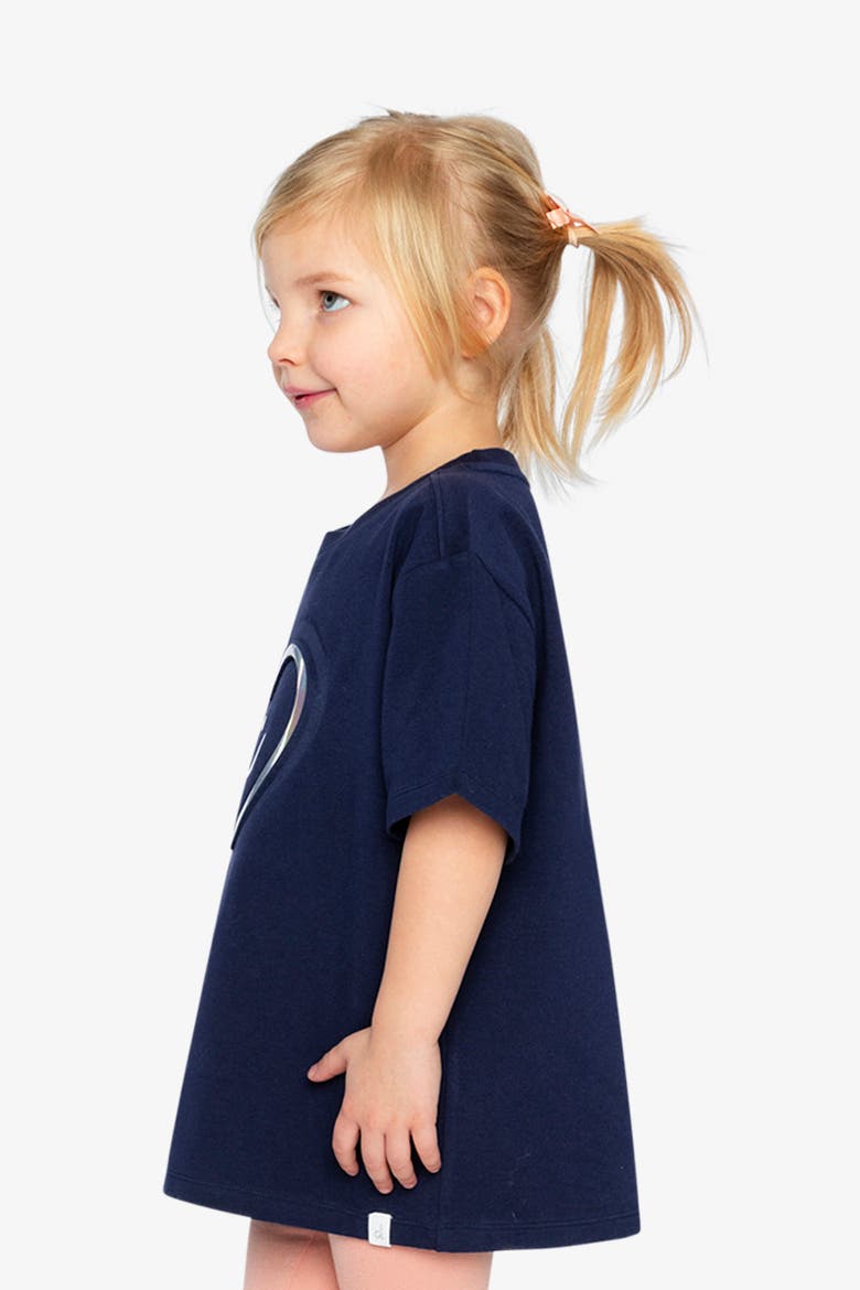 Organic Cotton Holographic Heart Jersey T-Shirt, Alternate, color, Dark Blue