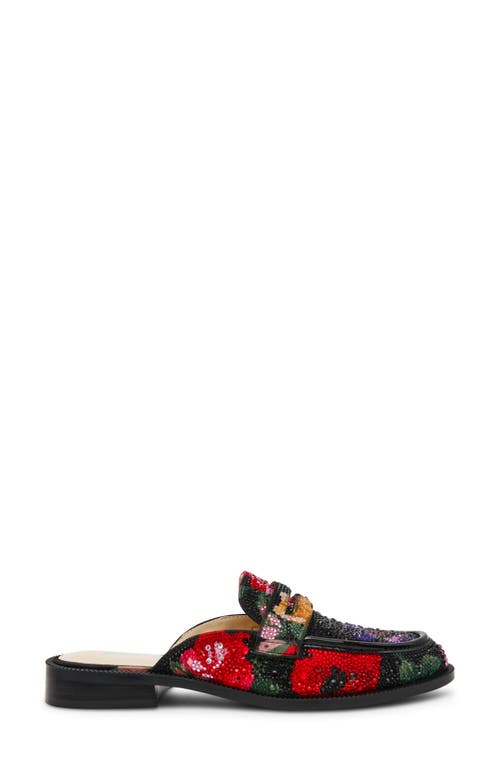 Betsey Johnson Liona Rhinestone Floral Mule In Multi