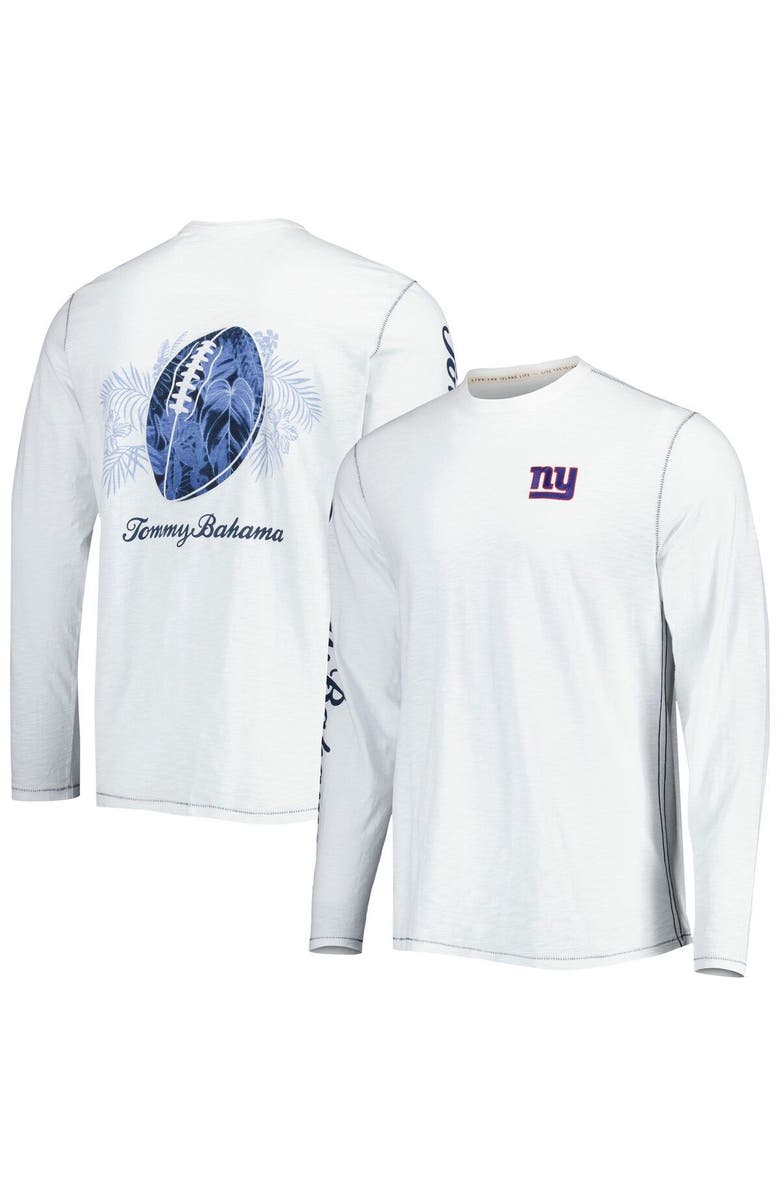 Tommy Bahama Men's Tommy Bahama White New York Giants Laces Out Billboard Long Sleeve T-Shirt, Main, color, 