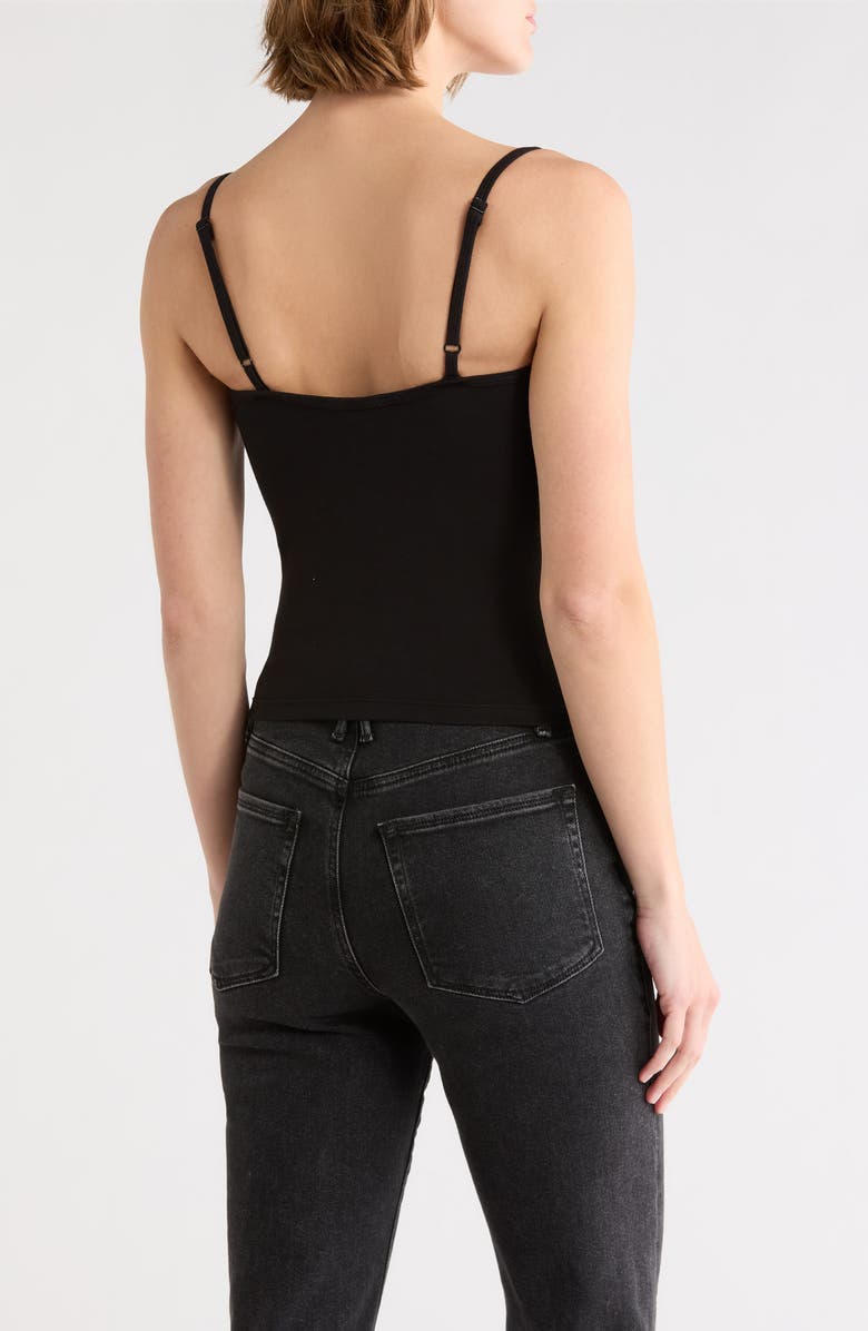 Good American Super Stretch Jersey Bustier Camisole, Alternate, color, Black001