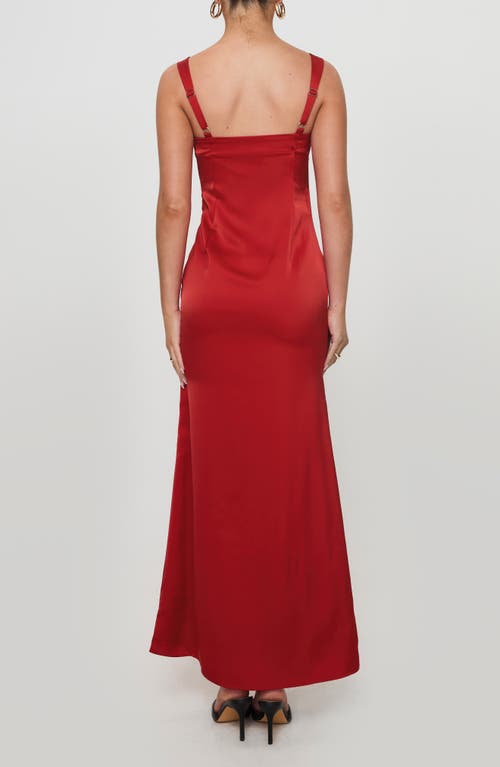Princess Polly Strauss Satin Maxi Dress In Red
