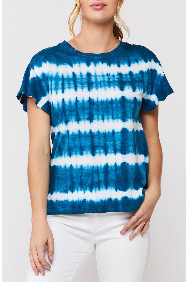 Fanna Crewneck T-Shirt, Main, color, BLUE TEAL TIE DYE