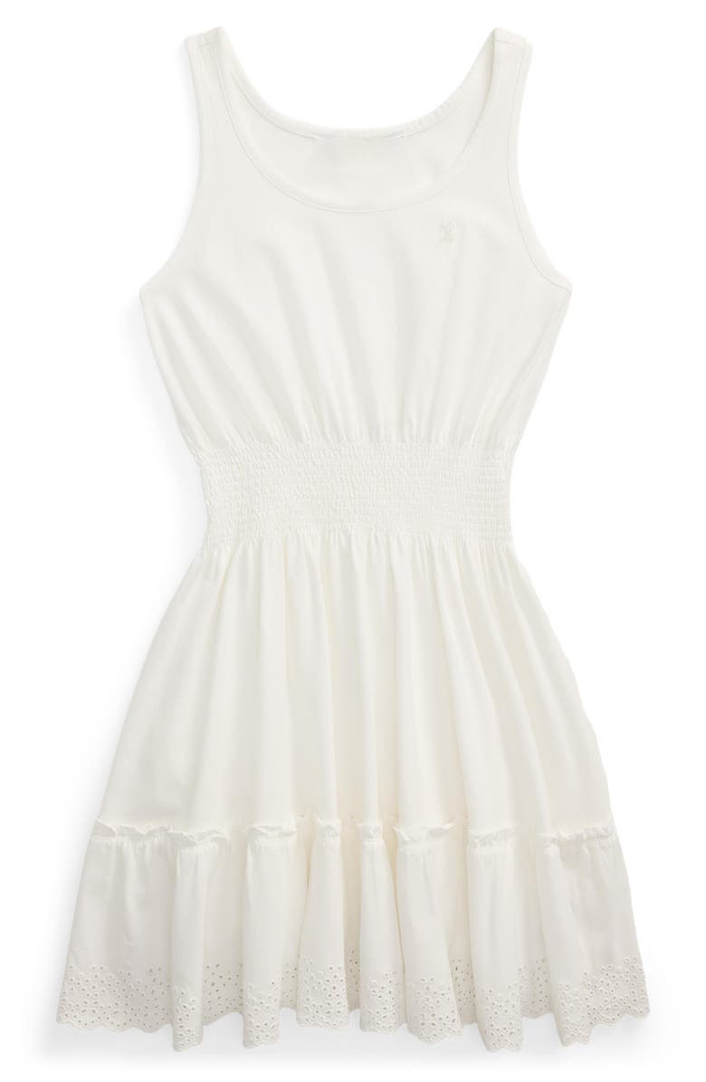 Polo Ralph Lauren Kids' Smocked Cotton Jersey Dress, Main, color, 
