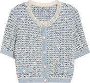 ST. JOHN Sequin Eyelash Cardigan