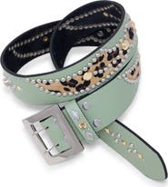 mnml Leopard Stud Leather Belt
