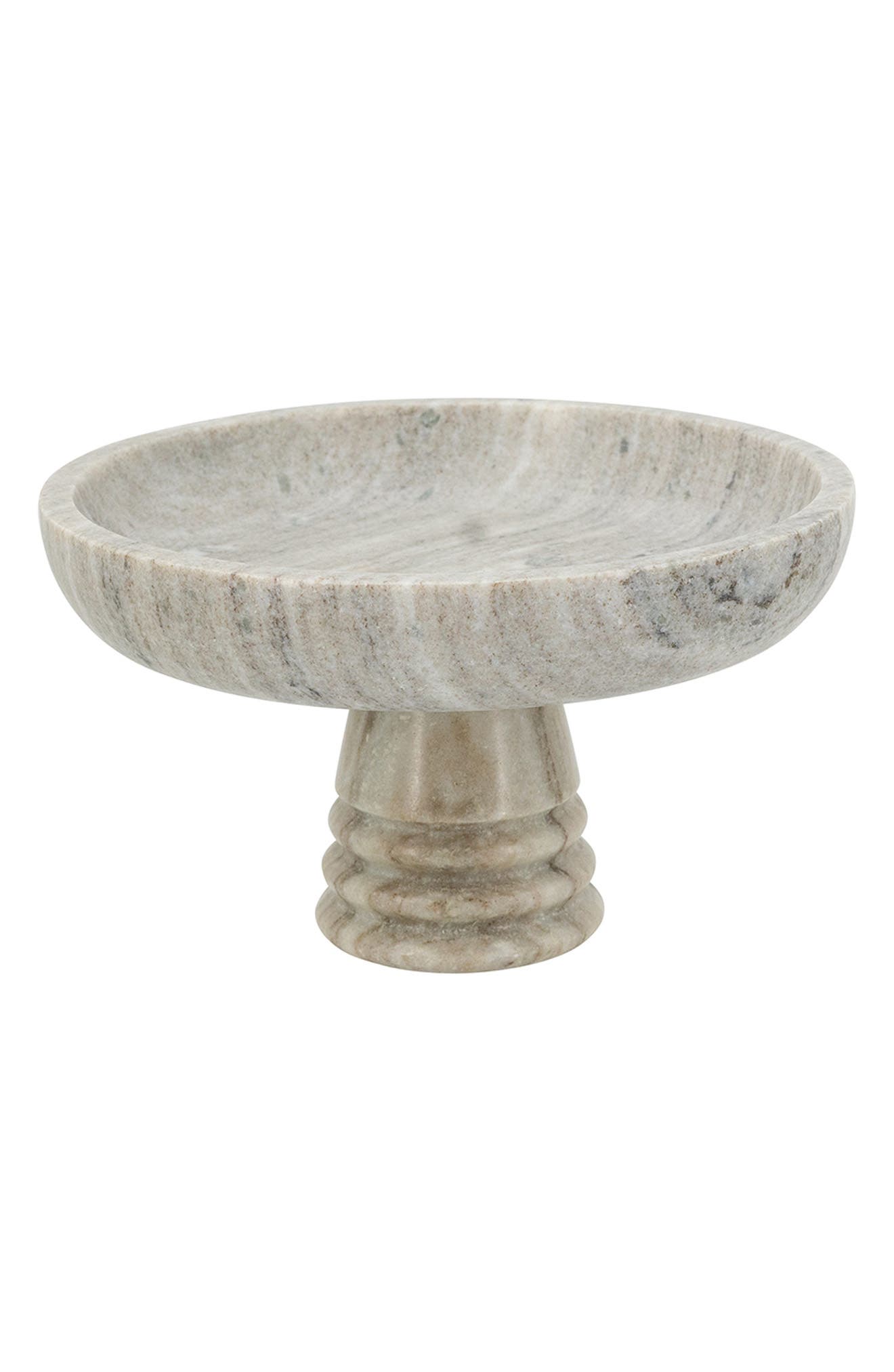 R16 HOME Marble Ribbed Pedestal Bowl