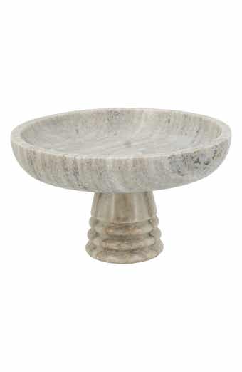 Marble Ribbed Pedestal Bowl